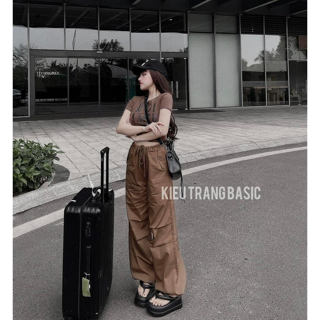 SET ÁO CROPTOP CHỮ + QUẦN SUÔNG TÚI HỘP (TH)