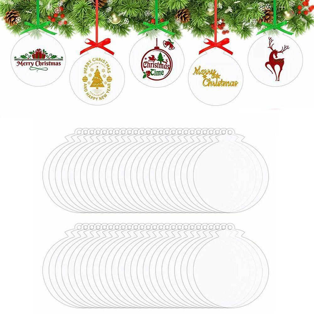 JARRED Thẻ Tròn Bằng Acrylic Hình Ngôi Sao / Bông Tuyết Sáng Tạo Trang Trí Thủ Công DIY