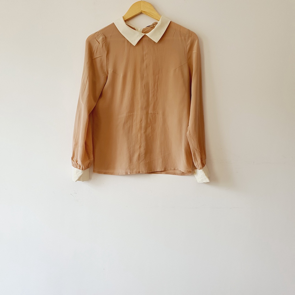 Áo kiểu vintage Nhật. Hiệu Bel Air. Chất lụa xịn 100% Made in Japan - em và nắng