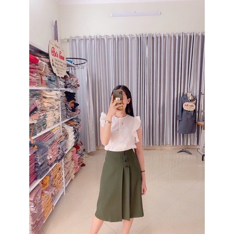 Chân váy chữ A 3 cúc hàng tk ( Ảnh thật) | BigBuy360 - bigbuy360.vn