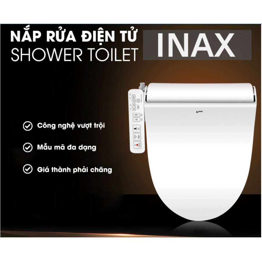 Nắp rửa điện tử INAX CW-H18VN ♥️Chính hãng♥️ Nắp bồn cầu điện tử thông minh có sưởi, xịt rửa nước ấm, sấy khô bh 2 năm