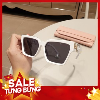 Kính râm gọng trắng mắt vuông nữ cá tính