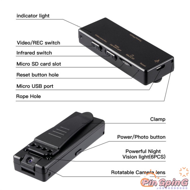 Máy Quay mini z8 hd 1080p dvr Tầm Nhìn Ban Đêm Tiện Dụng