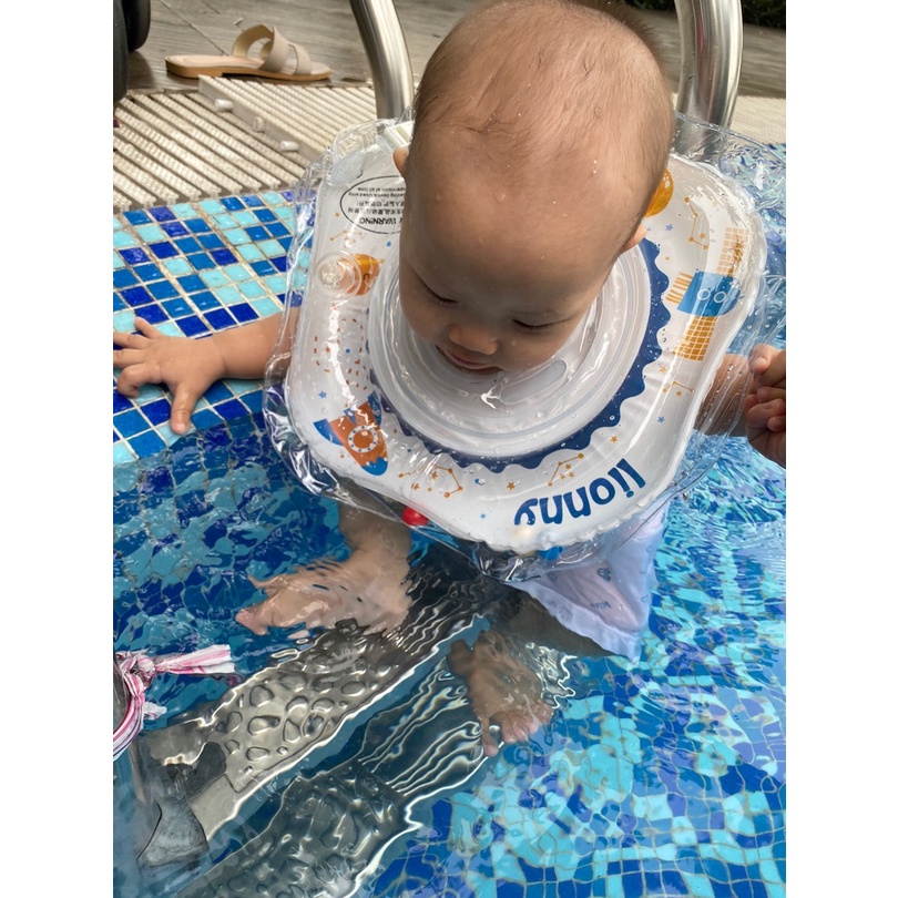 Phao cổ cho bé Honper an toàn khi bé tập bơi, tắm, thư giãn tặng kèm bơm hơi