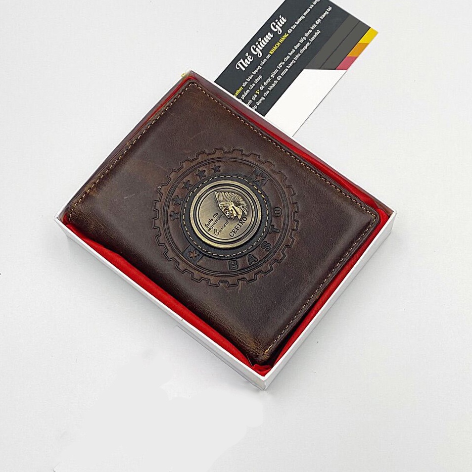 Ví nam Cef03, bóp da bò nappa cao cấp siêu bền dáng đứng thiết kế nhỏ gọn nhiều ngăn bảo hành 06 tháng - Fox Leather