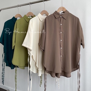 áo sơ mi lụa dây eo 1120