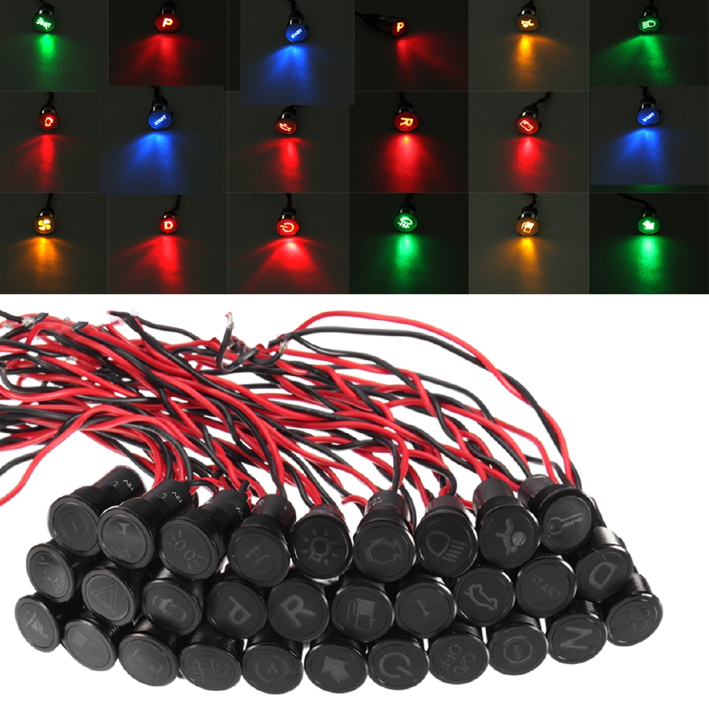 Bảng Đèn Led Tín Hiệu Cảnh Báo 12v 14mm Cho Xe Hơi/Xe Tải