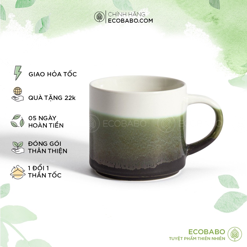 Cốc trà Cafe gốm sứ Ceramic thủ công Nhật Bản cao cấp - Ecobabo