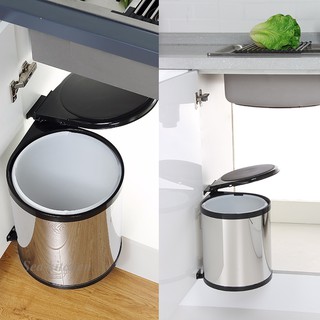 Thùng đựng rác 14L tròn inox cao cấp INOXEN