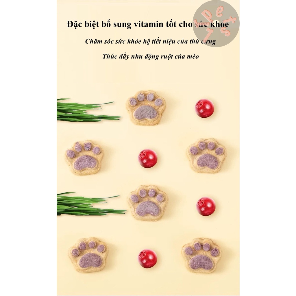 Bánh thịt xay sấy khô, bánh chân mèo đông khô, snack thưởng cho chó mèo hamster gói 5g -