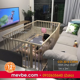 Cũi quây 3d cho bé, 6 cánh - Mẹ Vì Bé