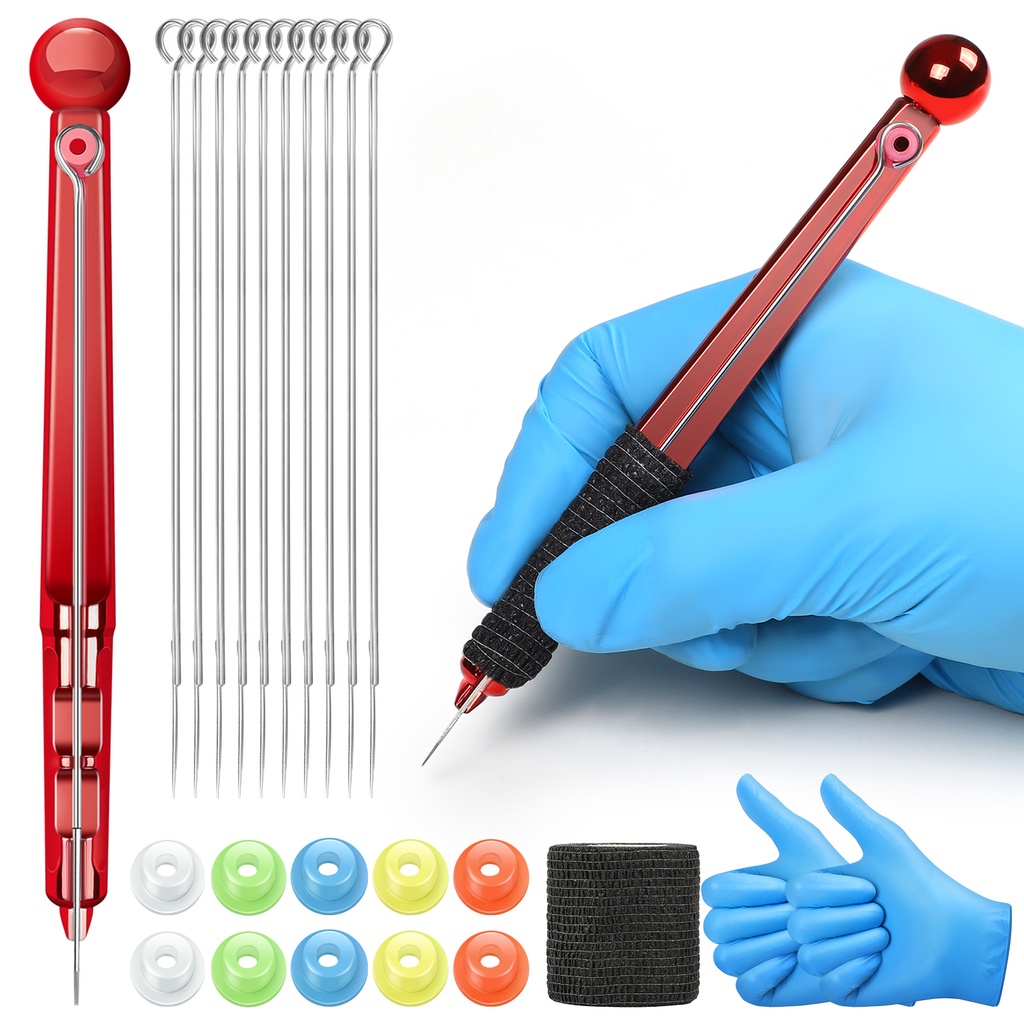Bộ Máy Xăm Cầm Tay Kèm 10 Kim Xăm Và 2 Găng Tay Xăm Tiện Dụng