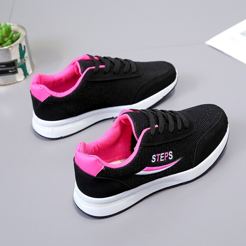 Giày thể thao nữ độc đẹp Step đẹn hồng thời trang