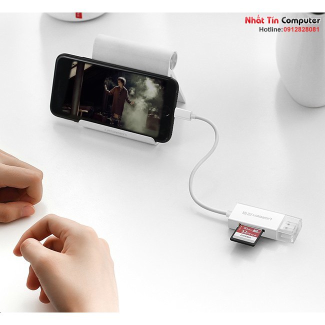 Đầu đọc thẻ nhớ iPhone / iPad / iPod chuẩn MFi chính hãng Ugreen 30612