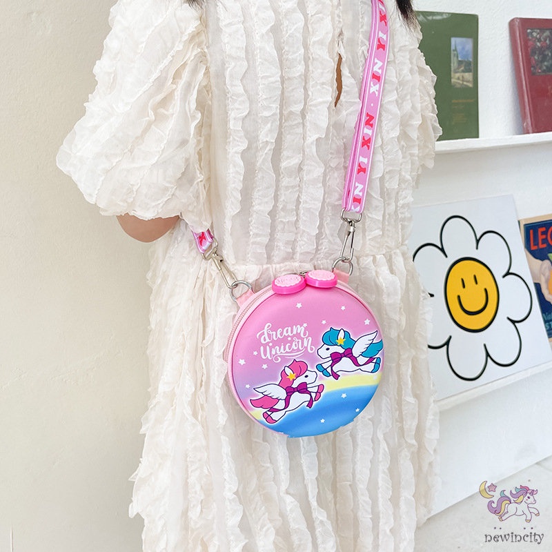 Túi Đeo Chéo Ngực In Họa Tiết Hoạt Hình Kiểu Hàn Quốc Dễ Thương Cho Bé