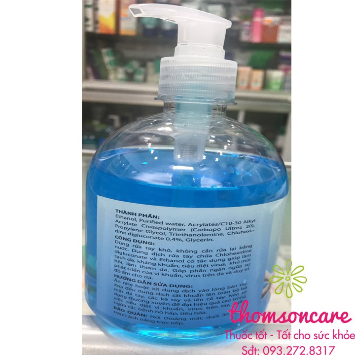 Nước rửa tay khô Sapphire 500ml, dung dịch sát khuẩn nhanh, được cấp phép - tương đương Asirub | BigBuy360 - bigbuy360.vn