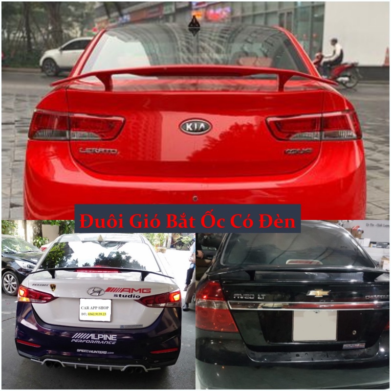 Đuôi gió thể thao CÓ ĐÈN lắp chung được cho các dòng xe,  Sedan , vios , camry , atrage ,altist