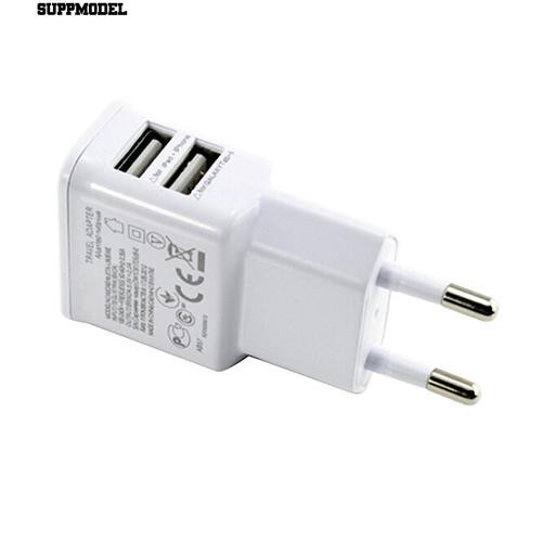 Cốc sạc 2 cổng USB 5V 2A phích cắm EU cho iPhone Samsung iPad iPod