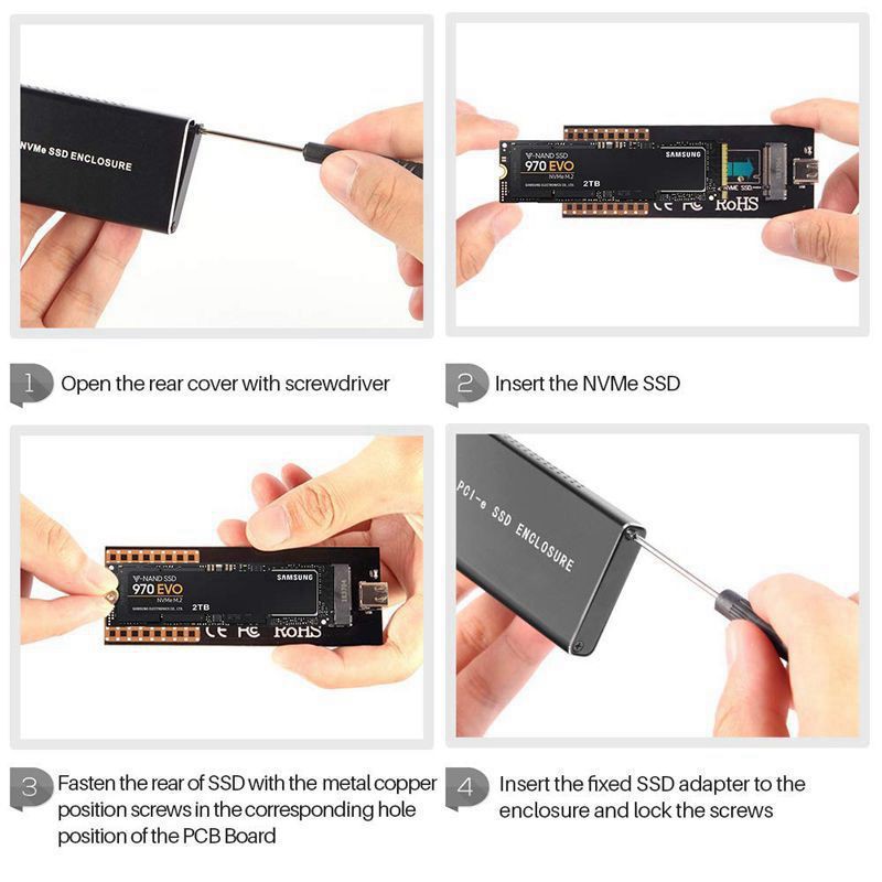 Pcie Nvme Usb3.1 Hdd Enclosure M.2 To Usb 3.1 Type C M Key Ssd Enclosure Hard V1 | BigBuy360 - bigbuy360.vn