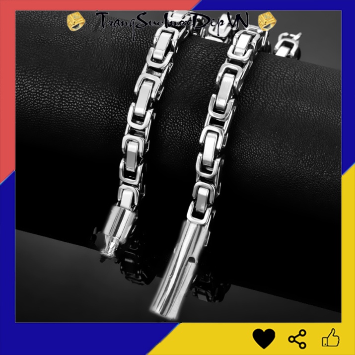 Lắc tay nam inox zizac 8mm khóa gài vip sáng đẹp, không đen, thể hiện đẳng cấp phái mạnh