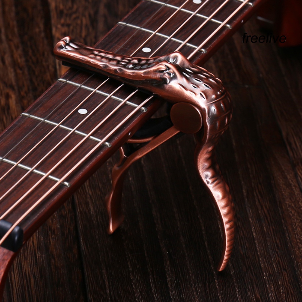 Kẹp Capo đàn Guitar bằng kim loại hình cá sấu