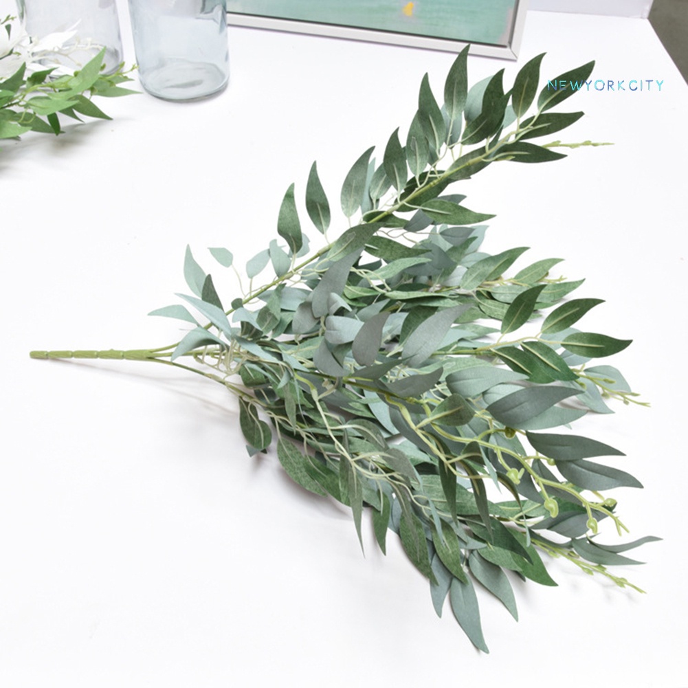 1 Nhánh Lá Liễu Nhân Tạo Trang Trí Nhà Cửa/Sân Vườn/Tiệc Cưới DIY