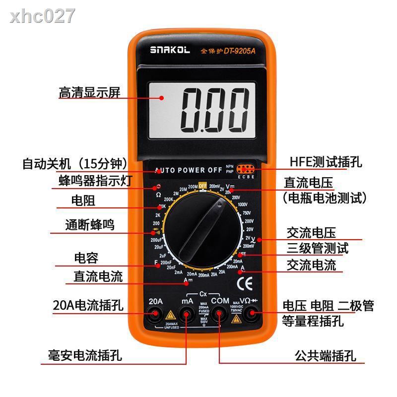 Đồng Hồ Vạn Năng Điện Tử Dt9205a Độ Chính Xác Cao Chuyên Dụng Cho Thợ Điện