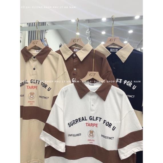 Áo Phông Polo Cổ Bẻ Tay Lỡ Phối Thân