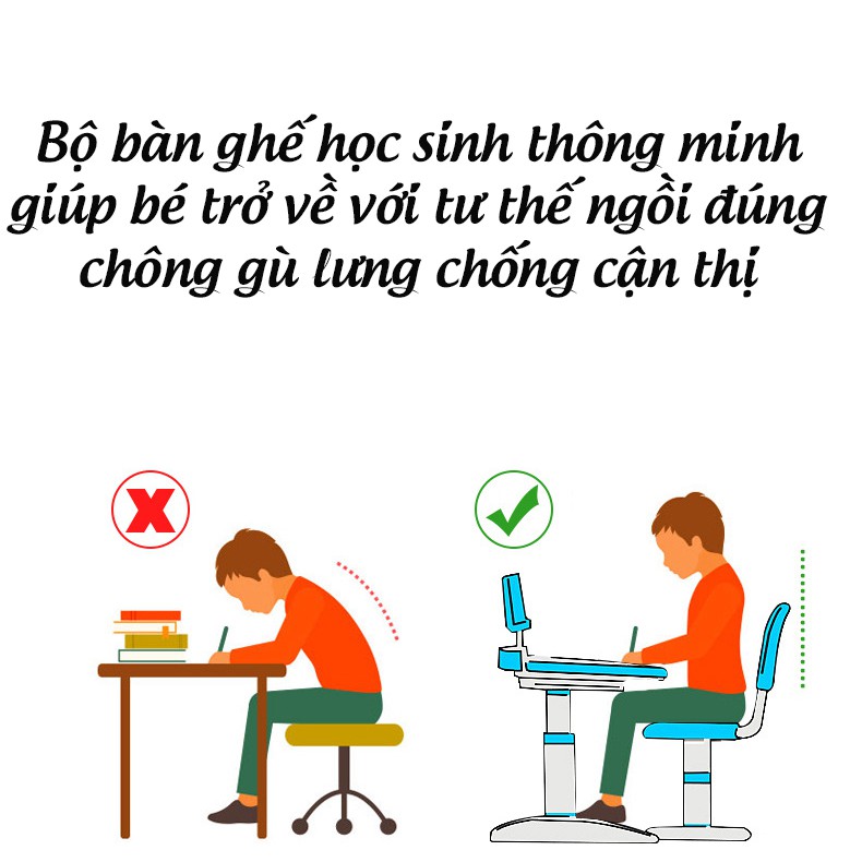 Bàn học sinh chống gù lưng phiên bản hoạt hình điều chỉnh độ cao
