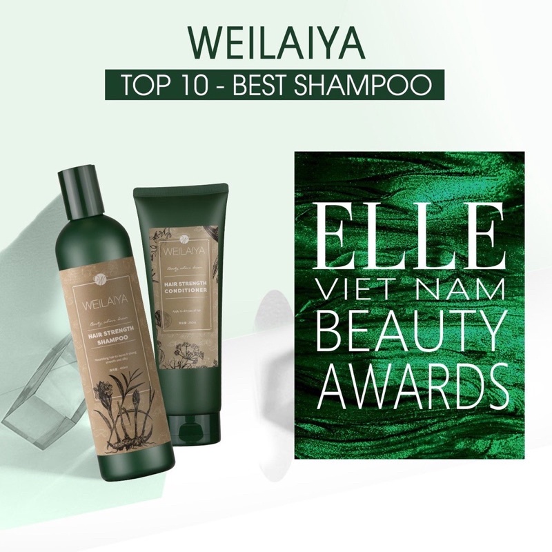 Bộ dầu gội gừng Weilaiya, tinh chất hà thủ ô và gừng tươi, hỗ trợ mọc tóc, ngăn rụng tóc,