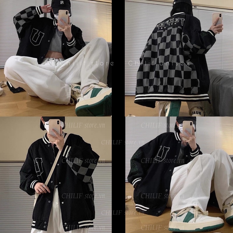 Áo Khoác Bomber UNOFFACALL cực đỉnh form rộng Unisex