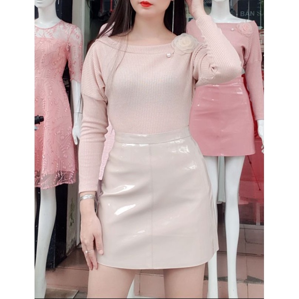 ❤ Chân váy da bóng dáng hơi A ❤hàng Quảng Châu loại 1, tôn dáng đẹp xuất sắc. Ảnh thật ❤ Mẫu ảnh là chủ shop👍