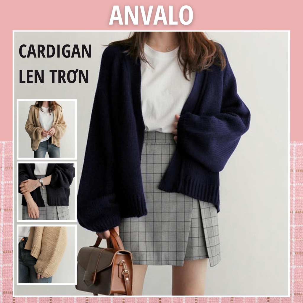 Áo cardigan len trơn Anvalo áo cardigan nữ phong cách Hàn Quốc ACT18