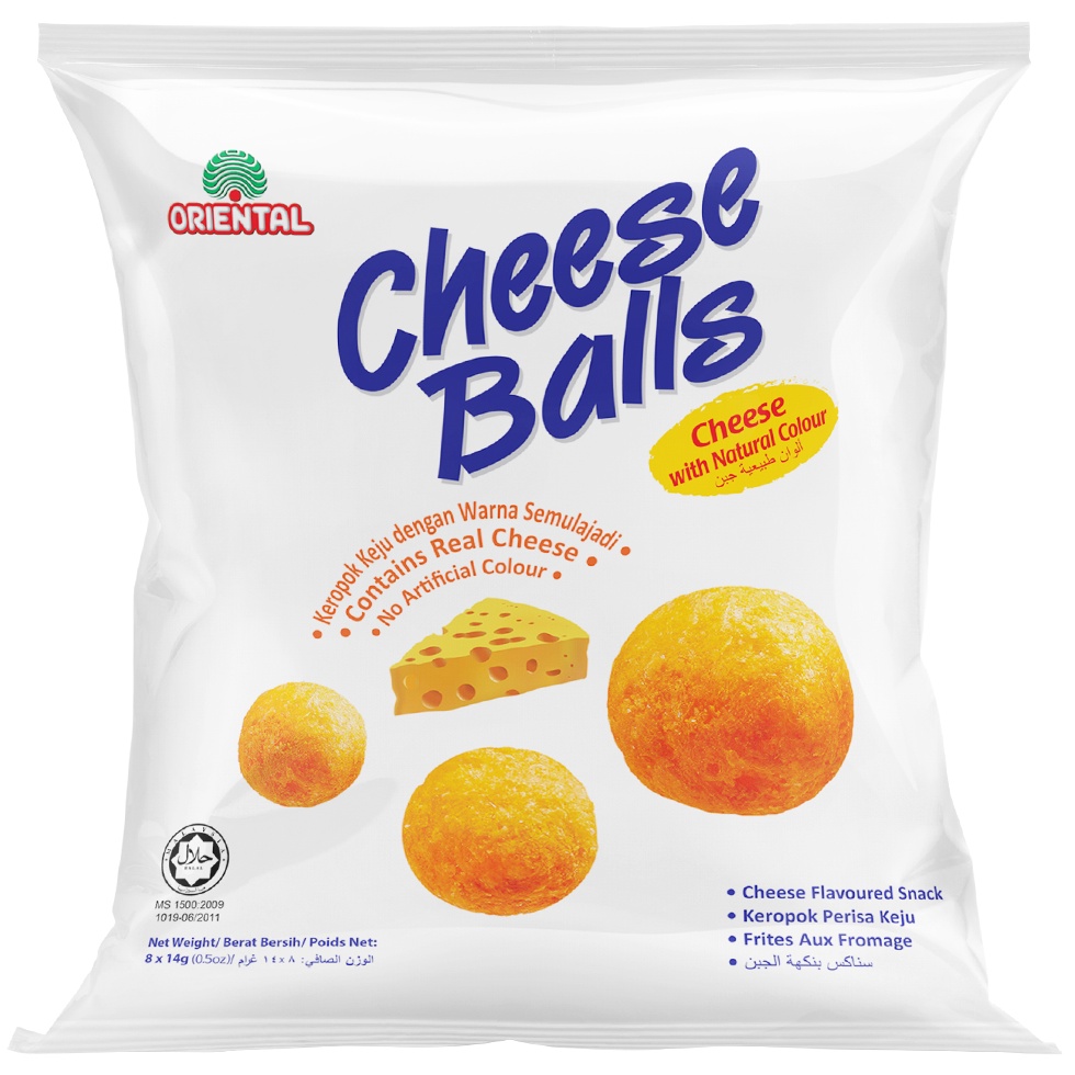 Snack Oriental Greeen Pack/Tôm Rota/Cheese Balls/Super Ring 112G(8Gosi x14G)