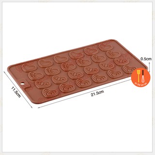 Khuôn silicon trang trí 24 tim hoa văn mỏng