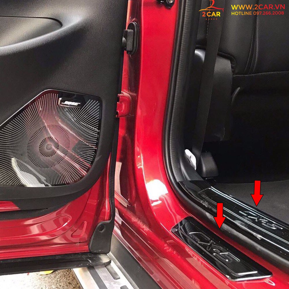 Ốp Bậc chân Trong, Ngoài Xe Mazda Cx5 2018-2020, chất liệu Titan