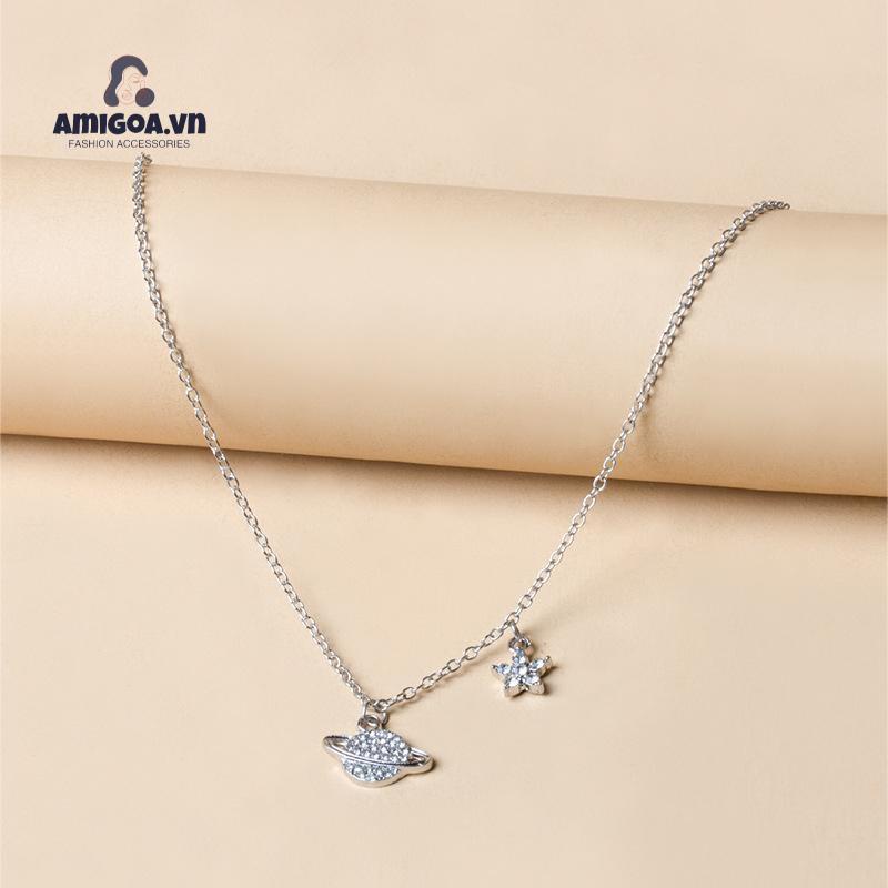 Vòng cổ Mặt Thiết Kế Ngôi Sao Mặt Trăng Thời Trang Dành Cho Nữ