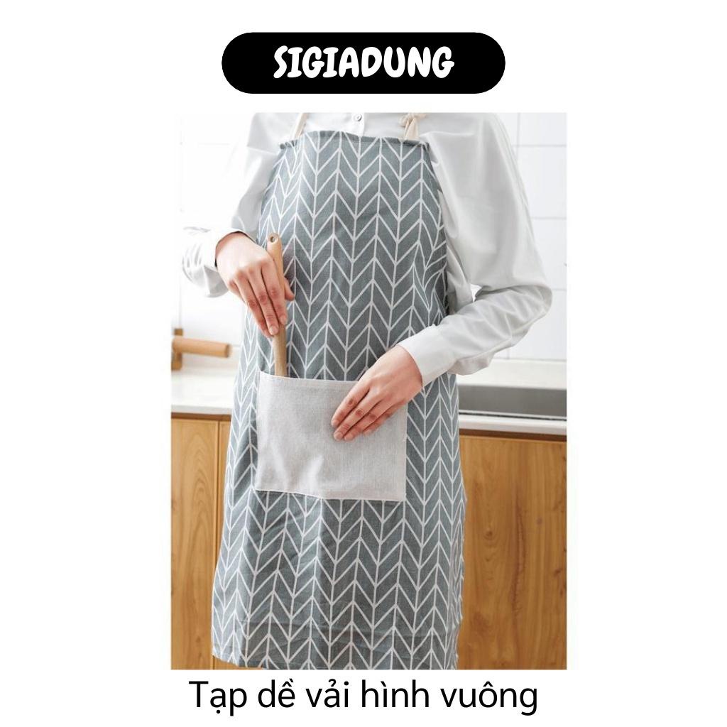 [SGD] Tạp Dề - Tạp Dề Nấu Ăn Bằng Vải Họa Tiết Caro, Tam Giác Kháng Nước Cho Bà Nội Trợ 7816