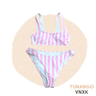 Bộ bơi bikini 2 mảnh Stripe Pink