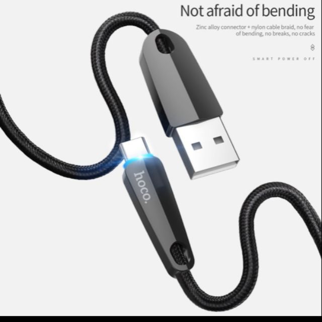 HOCO U35: Cáp sạc tự ngắt khi đầy pin, Hỗ trợ sạc nhanh, dây cực bền (Cổng USB Type-C)