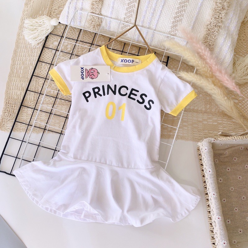 VÁY PRINCESS COTTON 100% HÀNG XOOP  CHO BÉ GÁI (7-18kg)