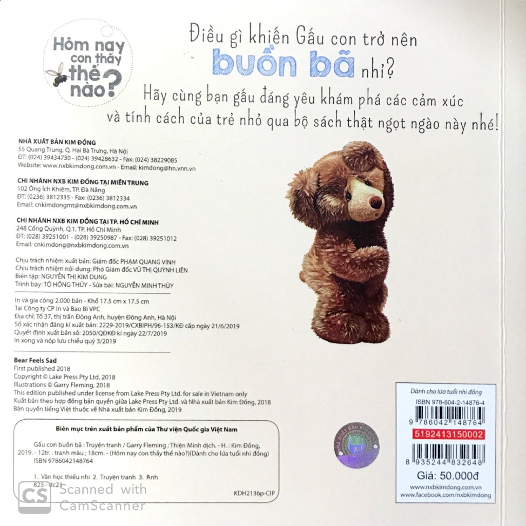 Sách - Hôm Nay Con Thấy Thế Nào? Gấu Con Buồn Bã