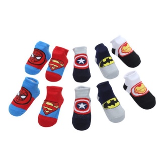 Tất Sơ Sinh - Vớ Cotton Chống Trượt In Hình Siêu Anh Hùng Marvel Cho Bé Từ 0-2 Tuổi