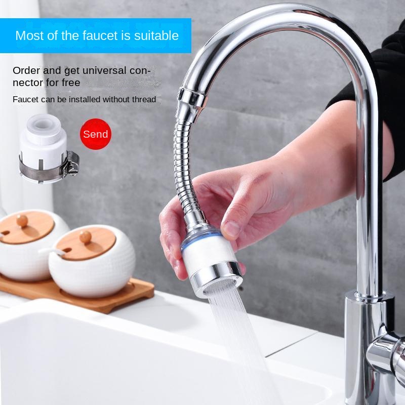 Đầu Lọc Gắn Vòi Nước Chống Văng Có Thể Xoay Tiện Dụng Cho Nhà Bếp/Phòng Tắm