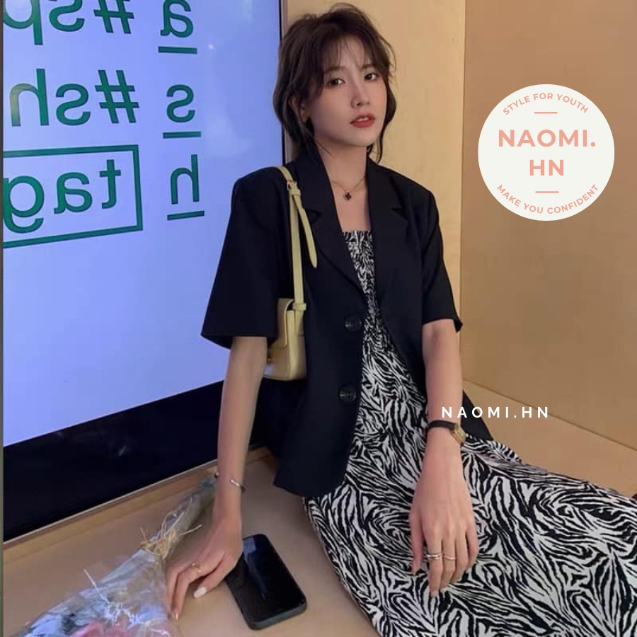 Áo blazer tay ngắn dáng ngắn croptop có độn vai đứng form. Blazer croptop tay ngắn trẻ trung nhiều màu hothit