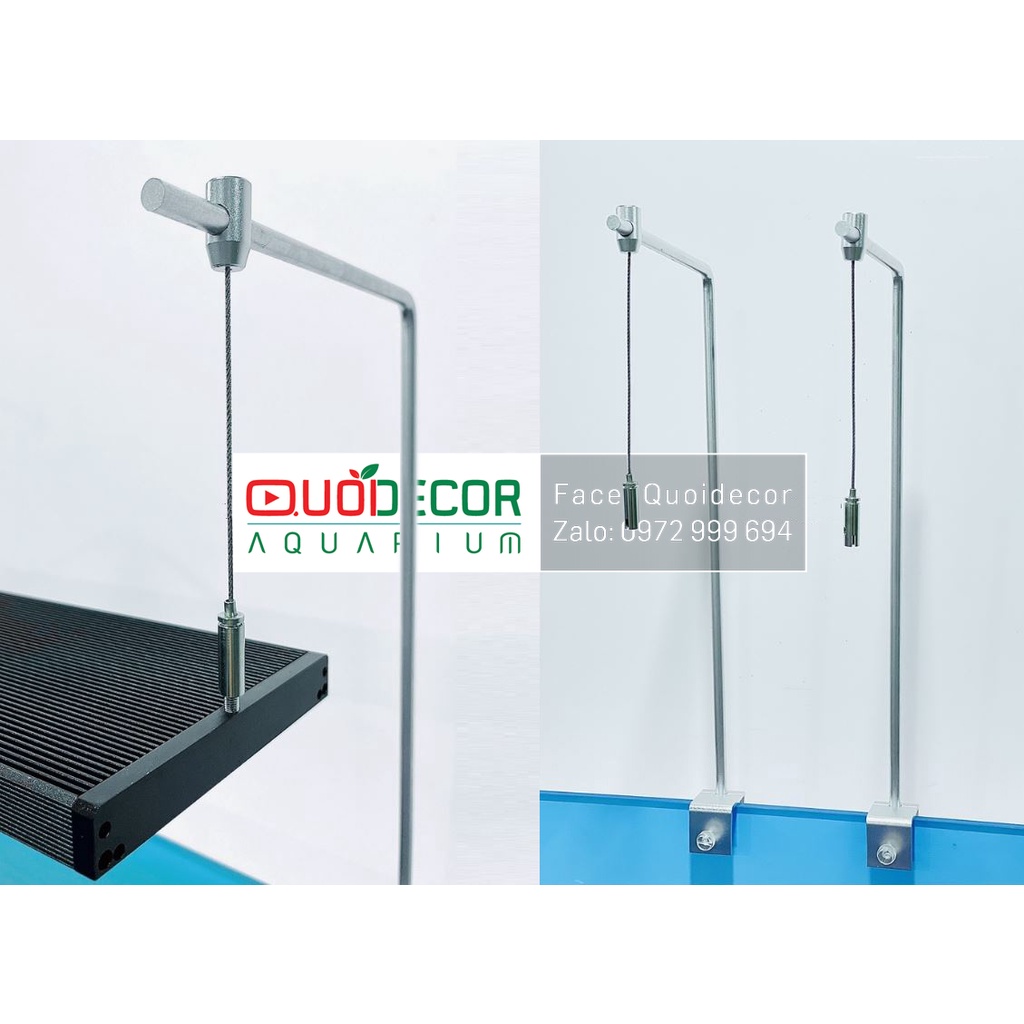 Giá treo đèn hồ cá, chân treo đèn thủy sinh nhôm kèm cáp treo giá rẻ