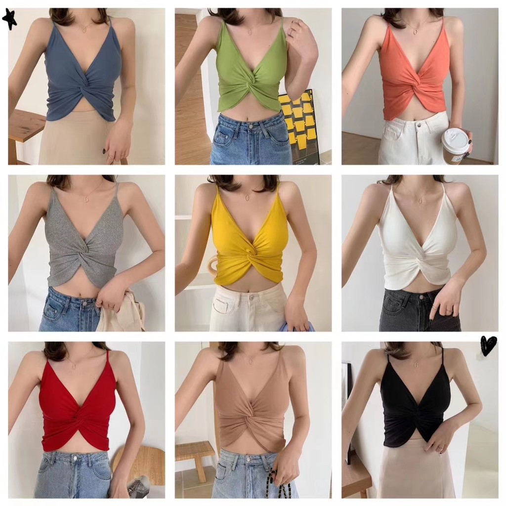 Áo croptop 2 dây bra quây cúp ngực 2703