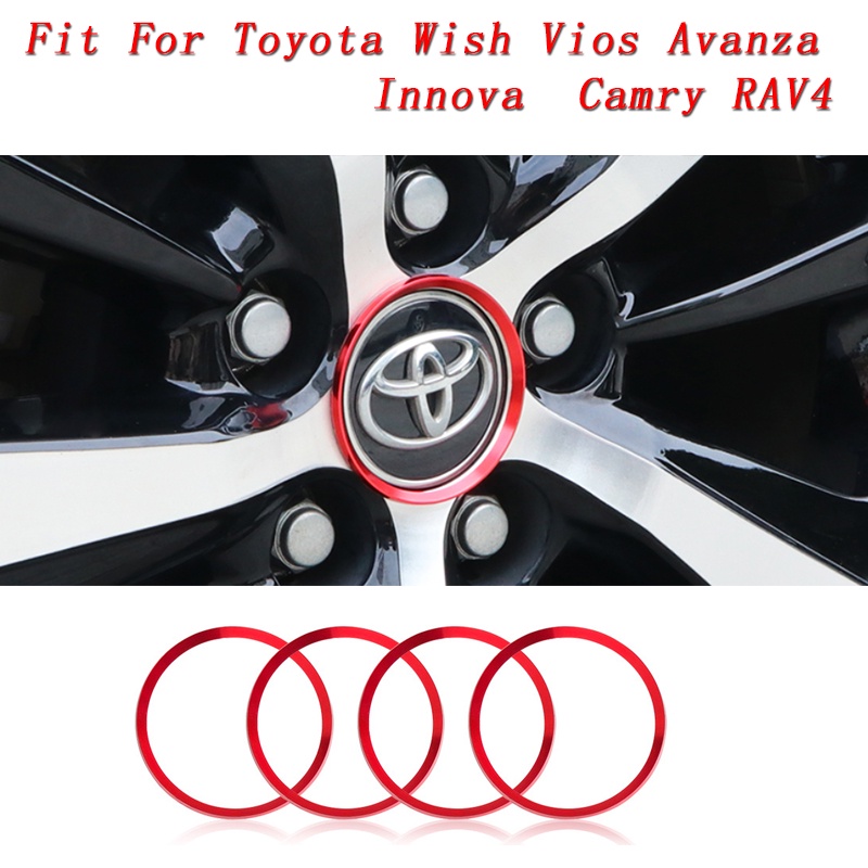 Bộ 4 Vòng Tròn Trang Trí Giữa Xe Toyota Vios Corolla Rush Yaris Wigo Camry Fortuner