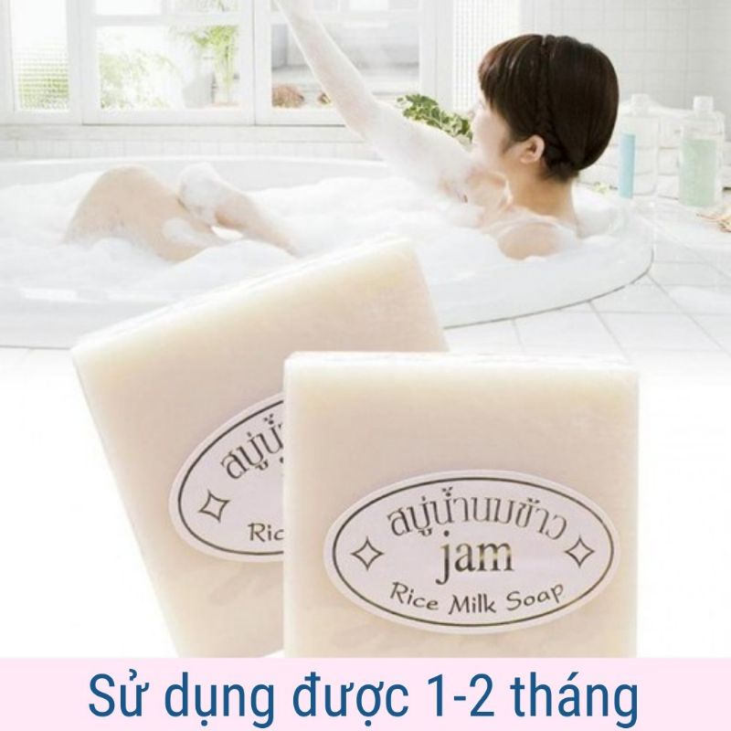 Xà Phòng Cám Gạo - Xà Phòng Trắng Đá Thái Lan Jam Rice Milk Soap 65gam