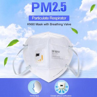 Khẩu trang chống bụi mịn PM2.5 có van thở, phòng chống dịch bệnh 3M 9001V